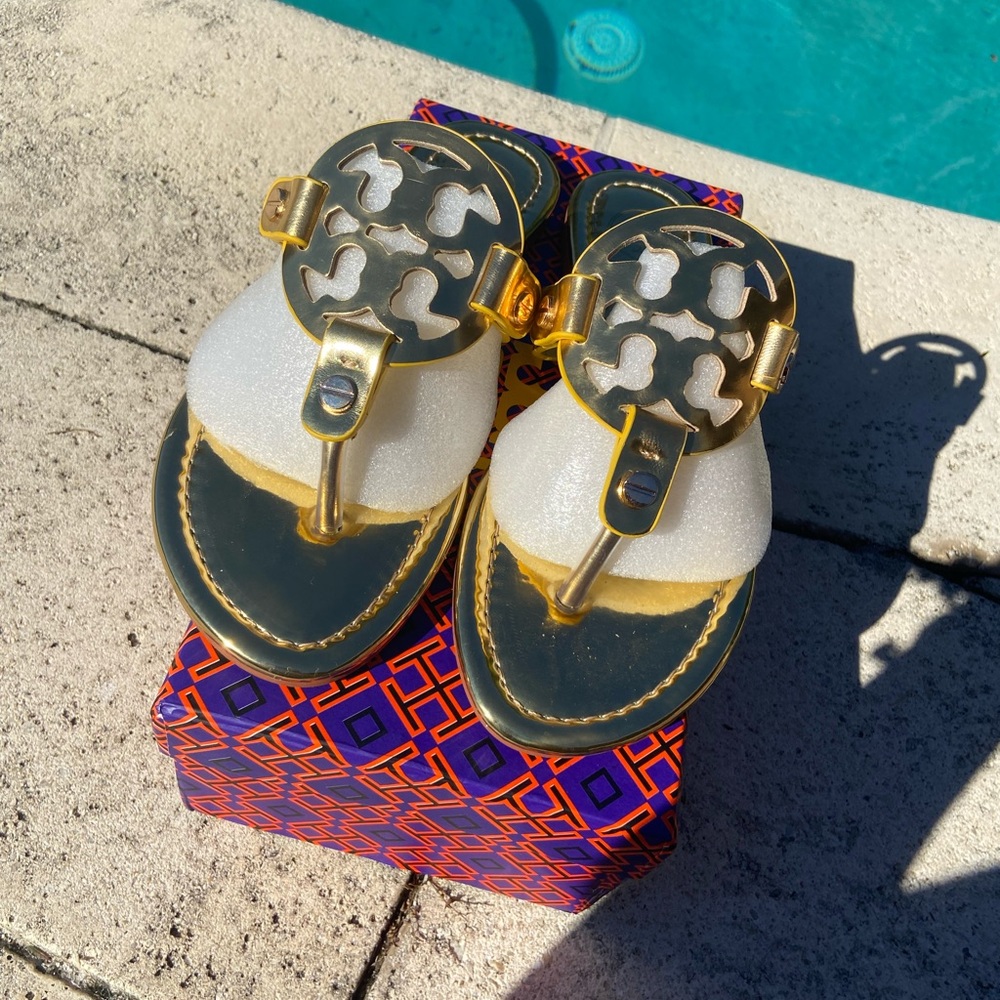 GOLD TORT BURCH MILLER SANDALS